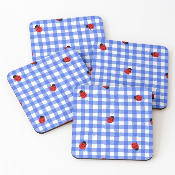 Item preview, gingham ladybug pattern designed and sold by KitschByKate.