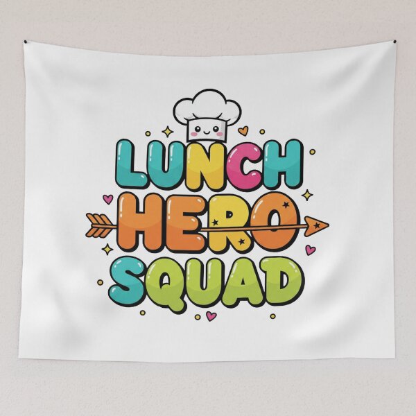 Item preview, lunch lady hero squad cafeteria humor design designed and sold by ArtDesignTp.