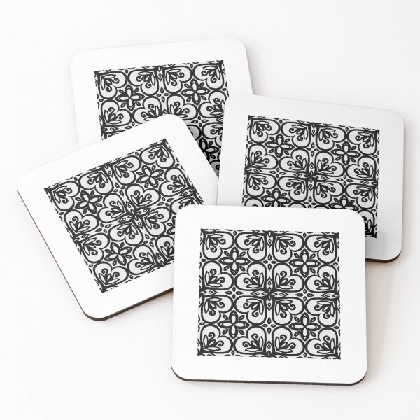 Item preview, Black and White Ornamental Seamless Pattern, Floral Tile Vector, Bold Decorative Background designed and sold by JoelmaQ.