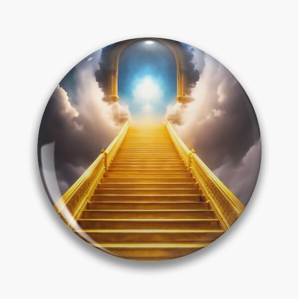 Item preview, Stairway of Light Golden Surreal Clouds Concept Art designed and sold by TheMarketplaceworld.