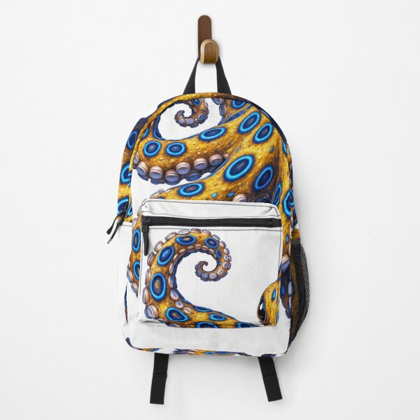 Item preview, Vibrant Blue Ring Octopus Illustration designed and sold by RedDirtNurse.