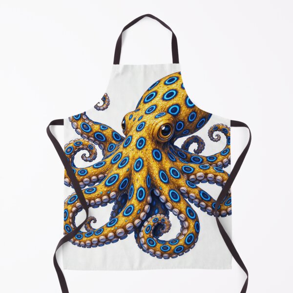 Item preview, Vibrant Blue Ring Octopus Illustration designed and sold by RedDirtNurse.