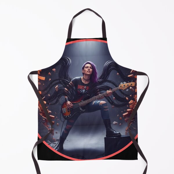Item preview, Break the Wall – Rock Bass Player Girl Alternative Music Aesthetic Illustration designed and sold by CrimsonChords.