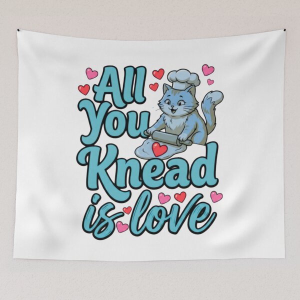 Item preview, cat mom valentine kneading biscuit pun art designed and sold by ArtDesignTp.