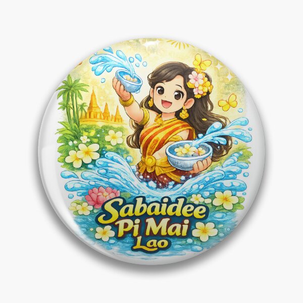 Item preview, Sabaidee Pi Mai – Cute Lao Girl Water Festival Shirt designed and sold by AC Artwear.