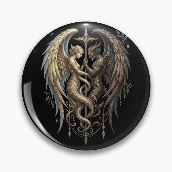 Item preview, Eternal Balance - Angel and Demon Celestial Lovers Illustration designed and sold by Remix Vision.