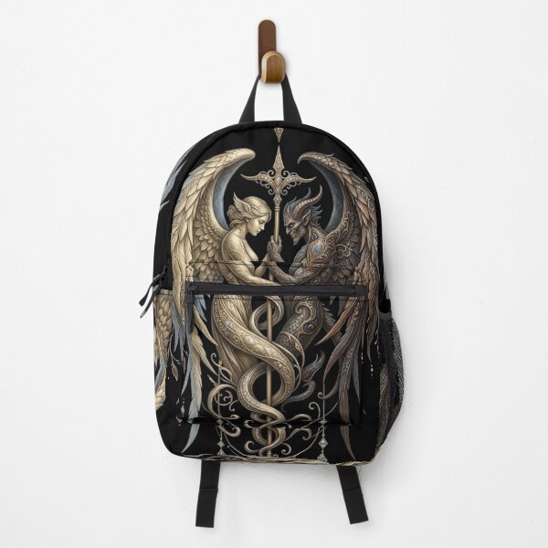 Item preview, Eternal Balance - Angel and Demon Celestial Lovers Illustration designed and sold by Remix Vision.