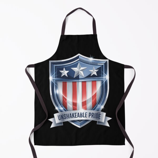 Item preview, Unshakeable Pride Chrome Shield Patriotic Star Emblem designed and sold by OldGloryForge.