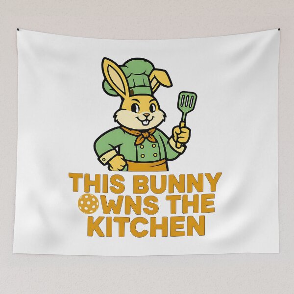 Item preview, easter bunny sports kitchen humor illustration designed and sold by ArtDesignTp.