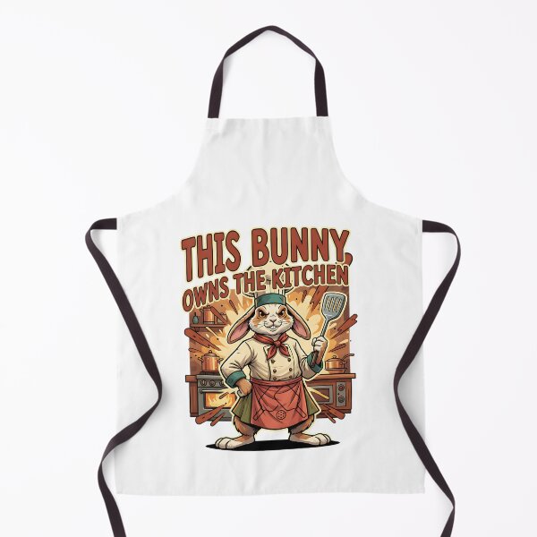 Item preview, playful easter bunny pickleball kitchen queen designed and sold by ArtDesignTp.