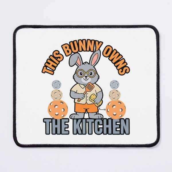 Item preview, cute bunny athlete kitchen quote easter art designed and sold by ArtDesignTp.
