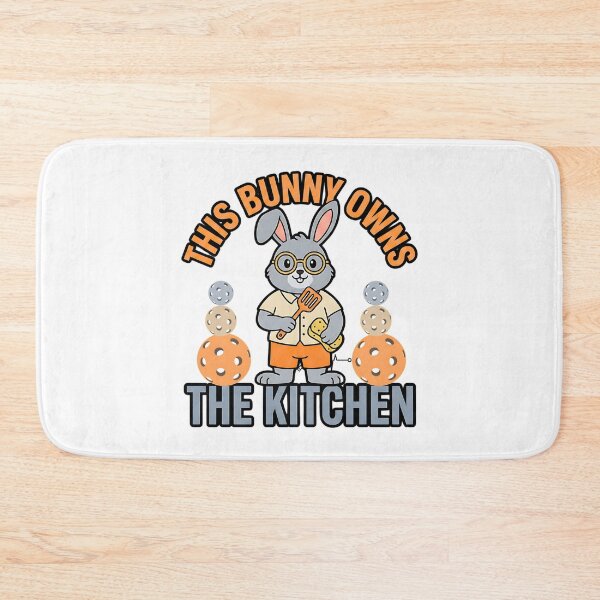 Item preview, cute bunny athlete kitchen quote easter art designed and sold by ArtDesignTp.