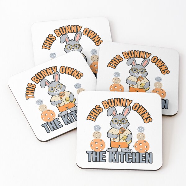 Item preview, cute bunny athlete kitchen quote easter art designed and sold by ArtDesignTp.
