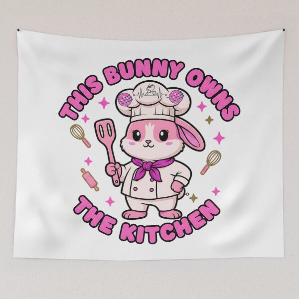 Item preview, bunny pickleball spring kitchen humor design designed and sold by ArtDesignTp.