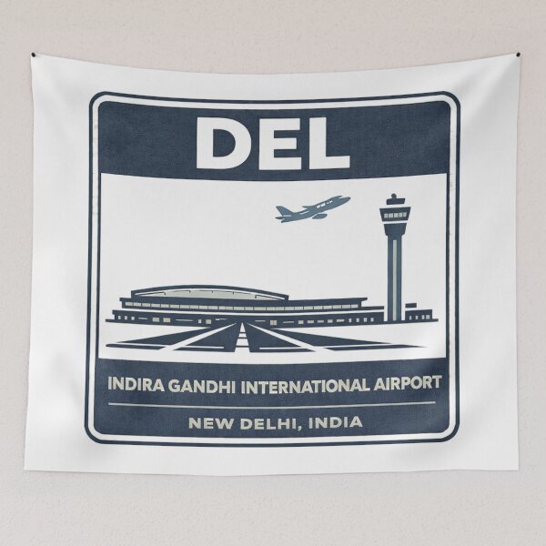Item preview, DEL Delhi Airport Sticker Magnet India Aviation Design designed and sold by CLOUTKULT.
