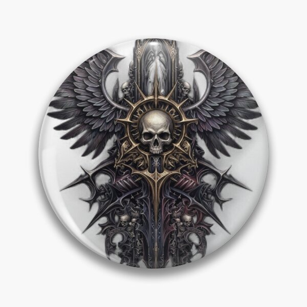 Item preview, Gothic Skull Raven Wings - Majestic Dark Fantasy Crest designed and sold by Remix Vision.