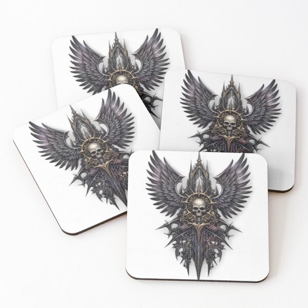Item preview, Gothic Skull Raven Wings - Majestic Dark Fantasy Crest designed and sold by Remix Vision.