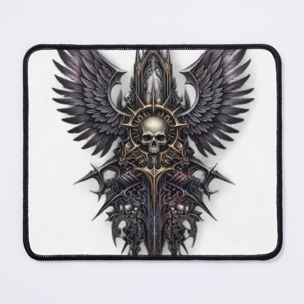 Item preview, Gothic Skull Raven Wings - Majestic Dark Fantasy Crest designed and sold by Remix Vision.