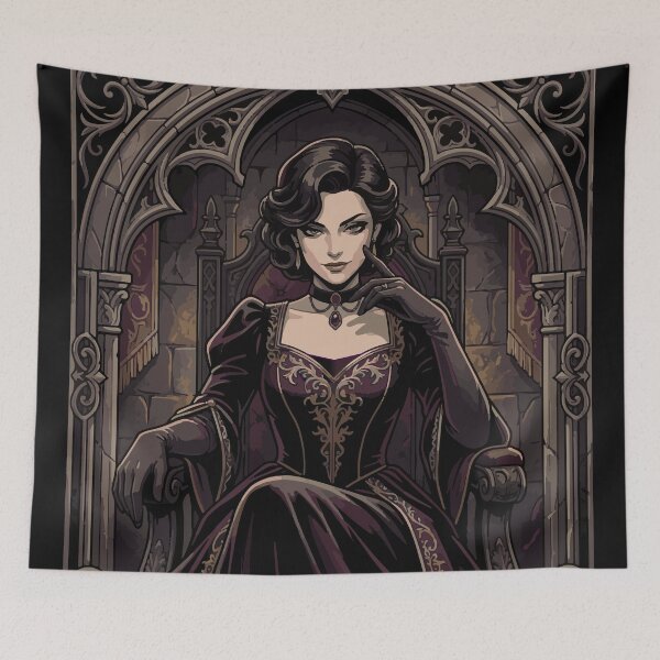 Item preview, Gothic Dark Queen Vampire Royalty Portrait Illustration designed and sold by AmazingEG.