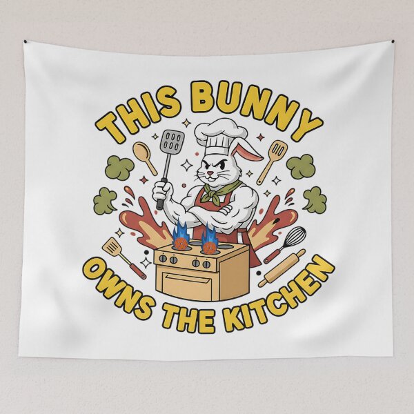 Item preview, cute easter bunny pickleball kitchen boss design designed and sold by ArtDesignTp.