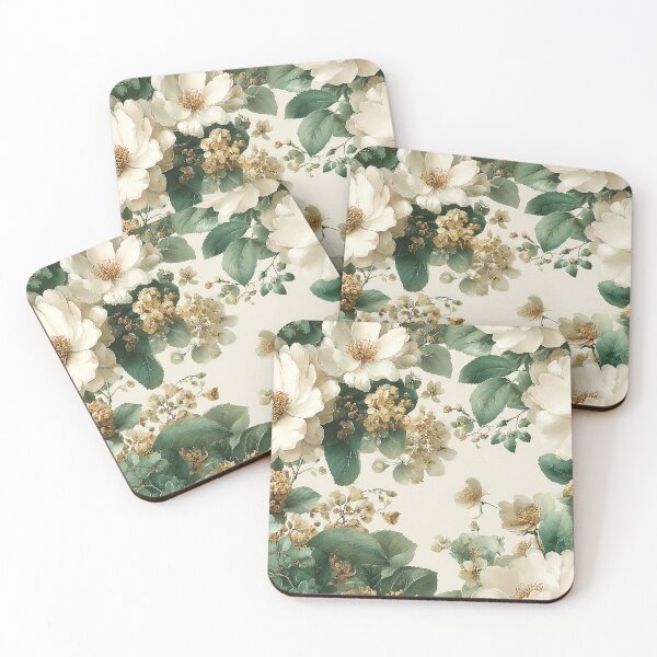 Item preview, Cream & Sage Wild Rose Garden: Airy Vintage Floral Pattern designed and sold by Nine Lives Studio.