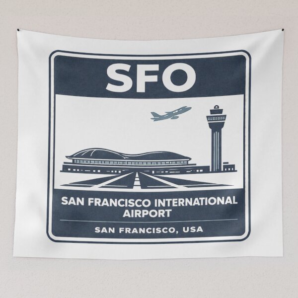 Item preview, SFO San Francisco Airport Sticker Magnet California Aviation Design designed and sold by CLOUTKULT.
