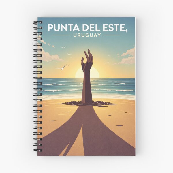 Item preview, Punta del Este Uruguay Travel Poster | Playa y Escultura La Mano designed and sold by ElartedeNoel.