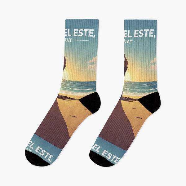 Item preview, Punta del Este Uruguay Travel Poster | Playa y Escultura La Mano designed and sold by ElartedeNoel.