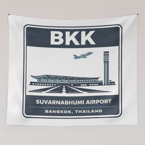 Item preview, BKK Suvarnabhumi Airport Sticker Magnet Thailand Aviation Design designed and sold by CLOUTKULT.