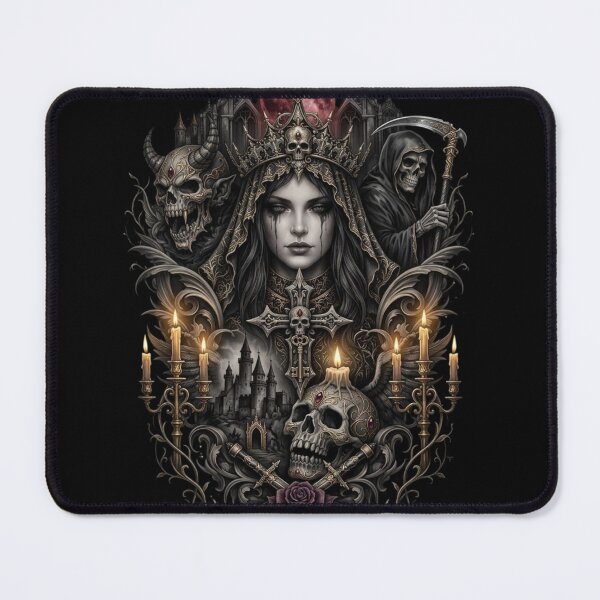 Item preview, Gothic Queen of Shadows - Majestic Dark Fantasy Cathedral Illustration designed and sold by Remix Vision.