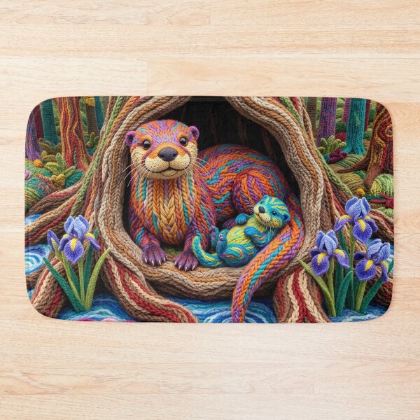 Item preview, Yarn River Otters in Their Cozy Yarn Holt designed and sold by Tridentulus.
