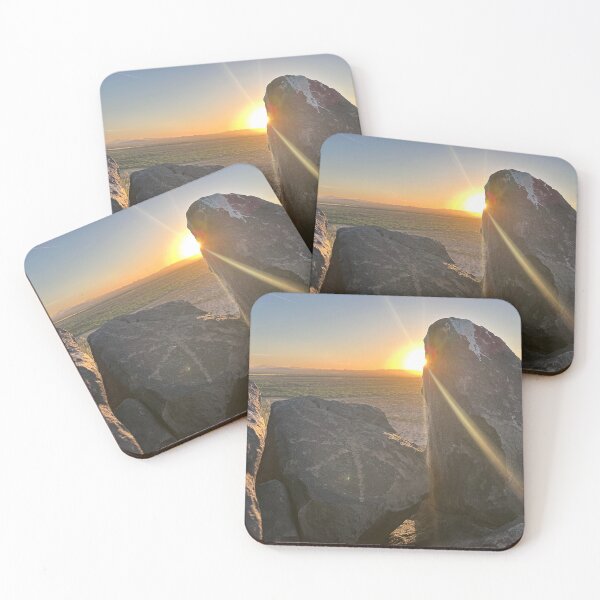 Item preview, Ancient Petroglyph Boulder at Sonoran Desert Sunrise designed and sold by AliveInTucson.
