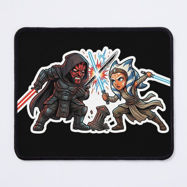 Item preview, Epic Duel Cartoon Caricature Style Maul and Tano designed and sold by Rex Vox.