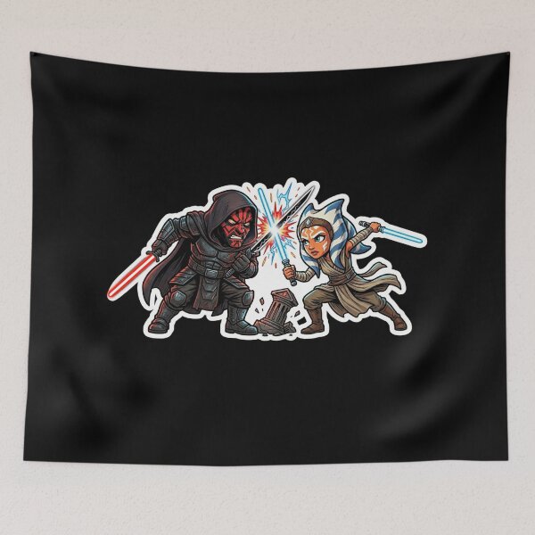 Item preview, Epic Duel Cartoon Caricature Style Maul and Tano designed and sold by Rex Vox.