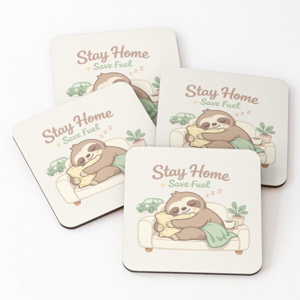 Item preview, Cute Sloth Stay Home Save Fuel | Cozy Lazy Aesthetic Illustration designed and sold by PopCulturePixel.
