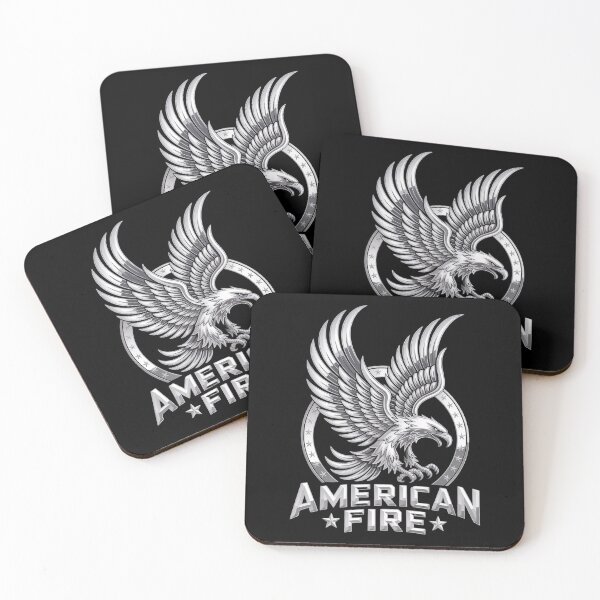 Item preview, American Fire Phoenix Eagle, Chrome Rising Patriotic Emblem designed and sold by OldGloryForge.