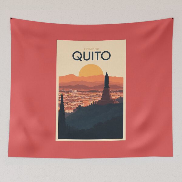 Item preview, Quito Ecuador Travel Poster | Ciudad Mitad del Mundo Arte Minimalista designed and sold by ElartedeNoel.