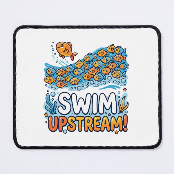 Item preview, Go Your Own Wave Funny Fish School Different Direction designed and sold by DashBliss.