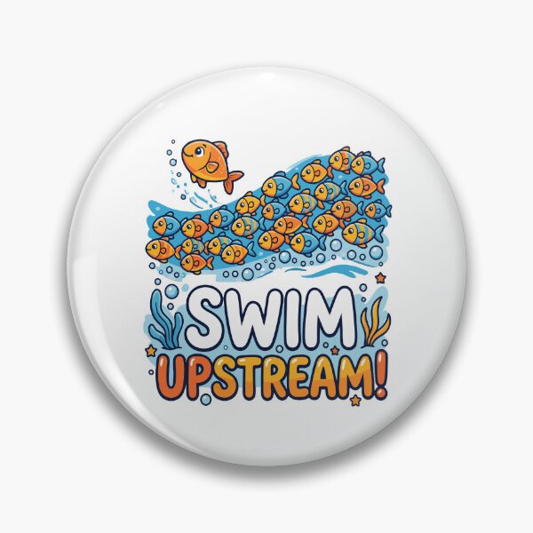 Item preview, Go Your Own Wave Funny Fish School Different Direction designed and sold by DashBliss.