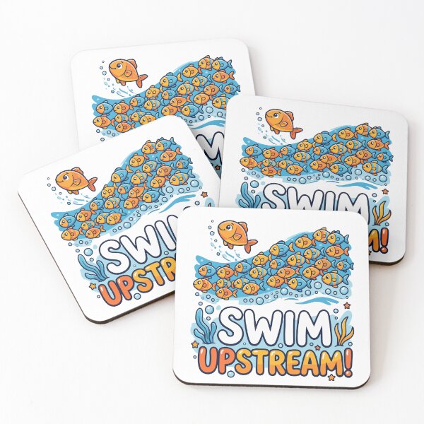 Item preview, Go Your Own Wave Funny Fish School Different Direction designed and sold by DashBliss.