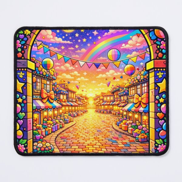Item preview, Golden Sunset Festival Street – Dreamy Fantasy Art designed and sold by Thought Space Studio.