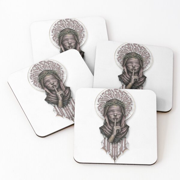 Item preview, Silent Divine Martyr - Blindfolded Gothic Saint Illustration designed and sold by Remix Vision.