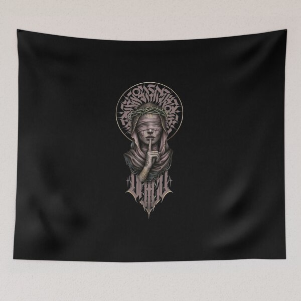 Item preview, Silent Divine Martyr - Blindfolded Gothic Saint Illustration designed and sold by Remix Vision.