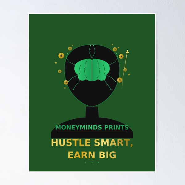 Item preview, Hustler's Mindset Motivational Design designed and sold by MoneyMinds Prints.