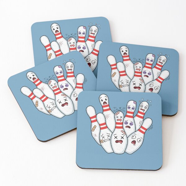 Item preview, Funny Scared Bowling Pins Cartoon Strike Chaos designed and sold by FreshVibe Prints.