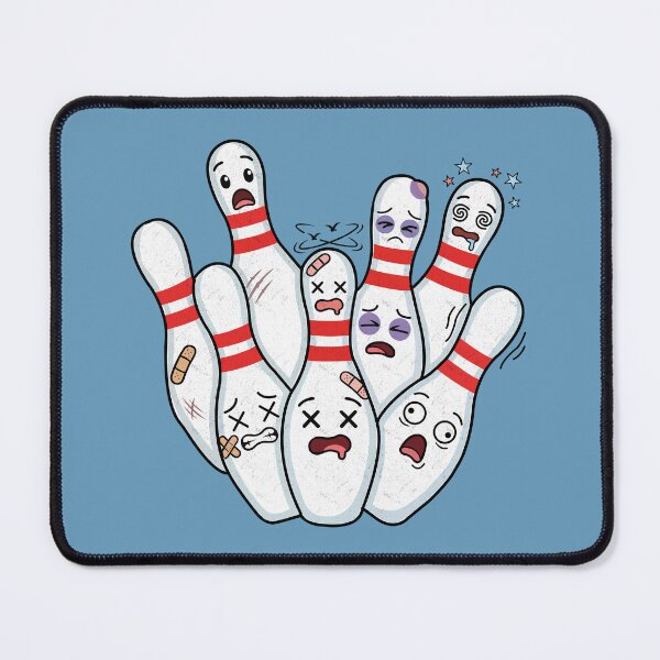 Item preview, Funny Scared Bowling Pins Cartoon Strike Chaos designed and sold by FreshVibe Prints.