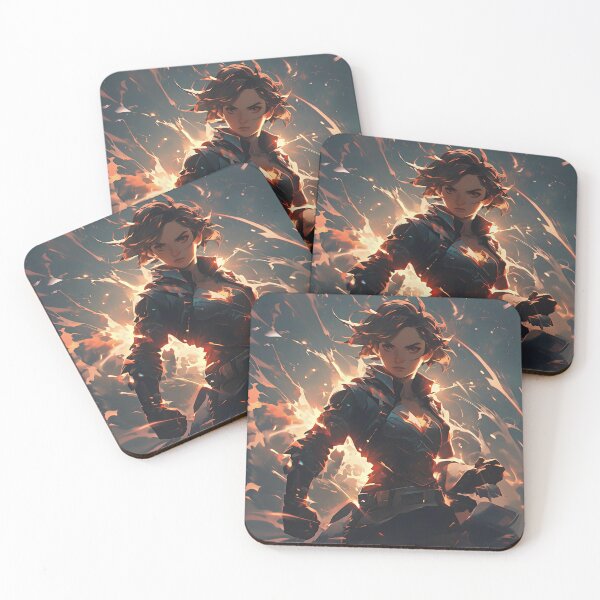 Item preview, Fierce Anime Fire Warrior Girl - Dynamic Glowing Manga Art designed and sold by Yogeshrock.
