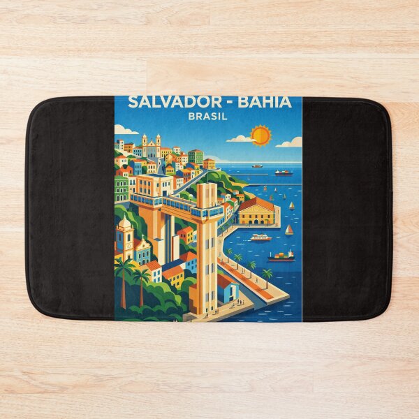 Item preview, Salvador Bahia Brazil Vintage Retro Travel Poster Art designed and sold by ElartedeNoel.