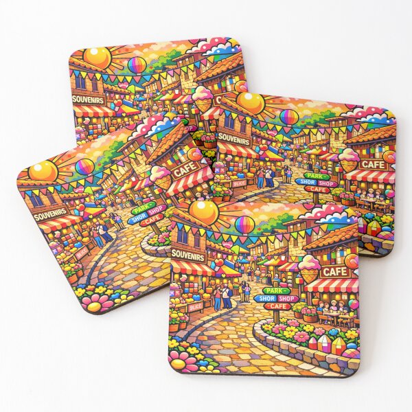 Item preview, Colorful Market Street – Sunny Fantasy Town designed and sold by Thought Space Studio.
