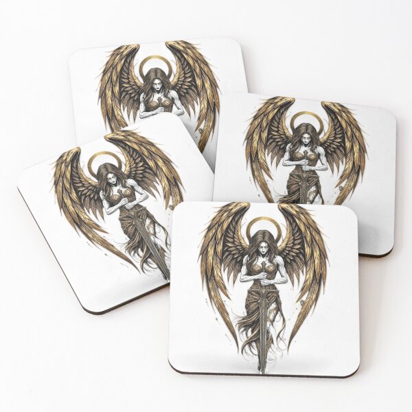 Item preview, Golden Winged Valkyrie - Divine Warrior Angel Illustration designed and sold by Remix Vision.